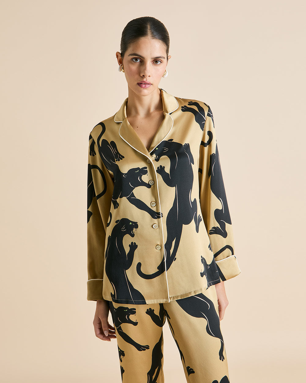Olivia Von Halle - Pyjamas - Lila Perriand Panther Pyjamas -brava-boutique