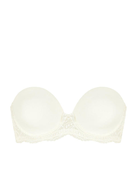 Strapless Bras For Women Wire-Free Push-Up Bra Solid White 40/90F 