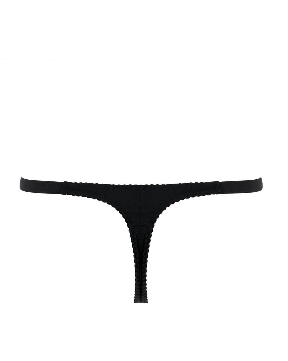 Fleur of England - Thongs - Onyx Silk Thong -brava-boutique