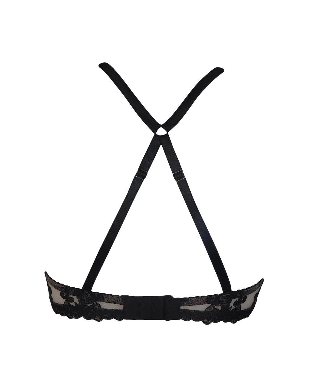 Fleur of England - Underwire Bras - Onyx Strap Balcony Bra -brava-boutique