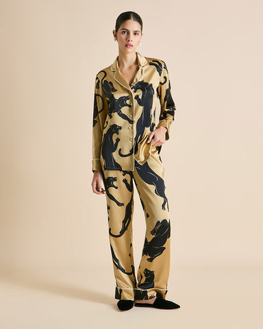 Olivia Von Halle - Pyjamas - Lila Perriand Panther Pyjamas -brava-boutique