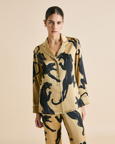 Olivia Von Halle - Pyjamas - Lila Perriand Panther Pyjamas -brava-boutique