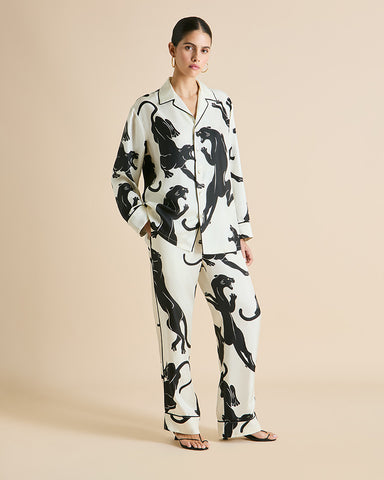 Olivia Von Halle - Pyjamas - Yves Romain Panther Pyjamas -brava-boutique