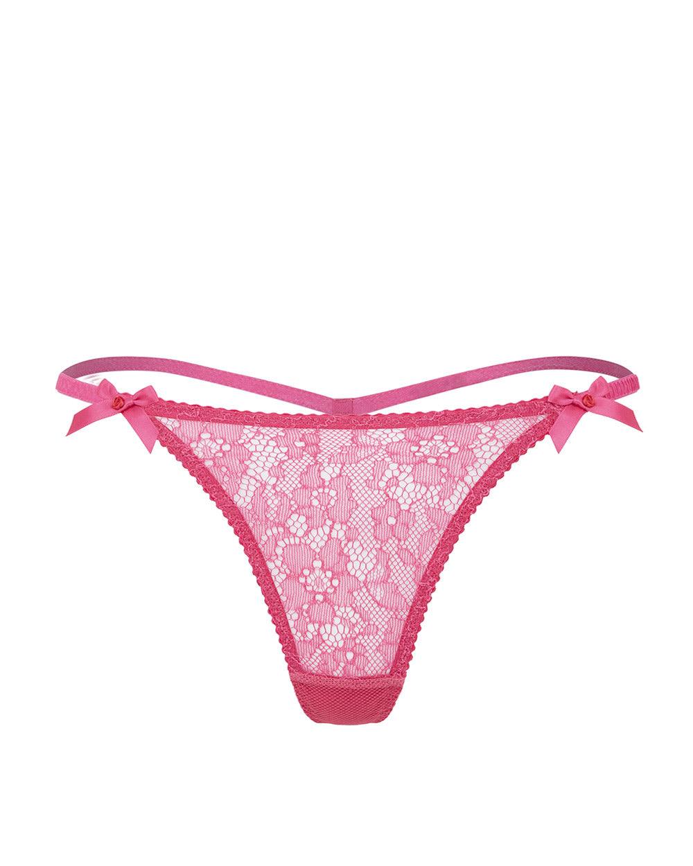 Duet by Timpa: Lace Thong with Keyhole Back - Pink – Azaleas