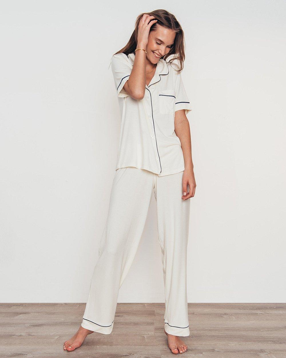 Eberjey-Pyjamas-Gisele Short Sleeve Pant Set-brava-boutique