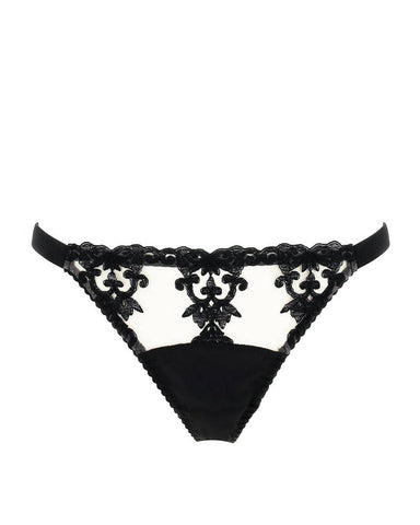 Fleur of England - Boudoir - Onyx Ouvert Silk Brief -brava-boutique