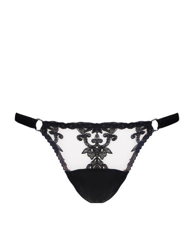 Fleur of England - Thongs - Onyx Silk Thong -brava-boutique