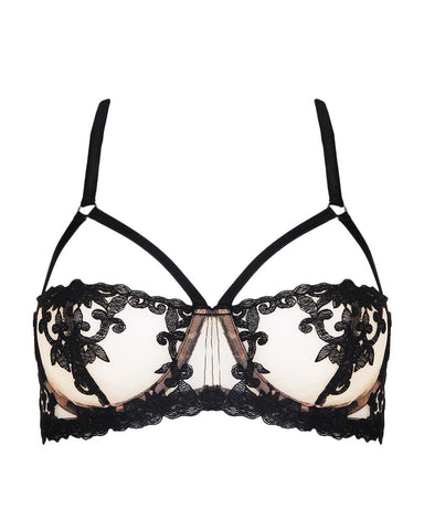 Fleur of England - Underwire Bras - Onyx Strap Balcony Bra -brava-boutique